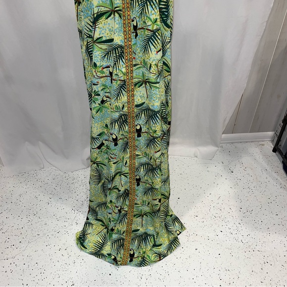 America & Beyond beach boho tropical maxi dress cover up tribal embroidered 🌴 - Picture 2 of 8